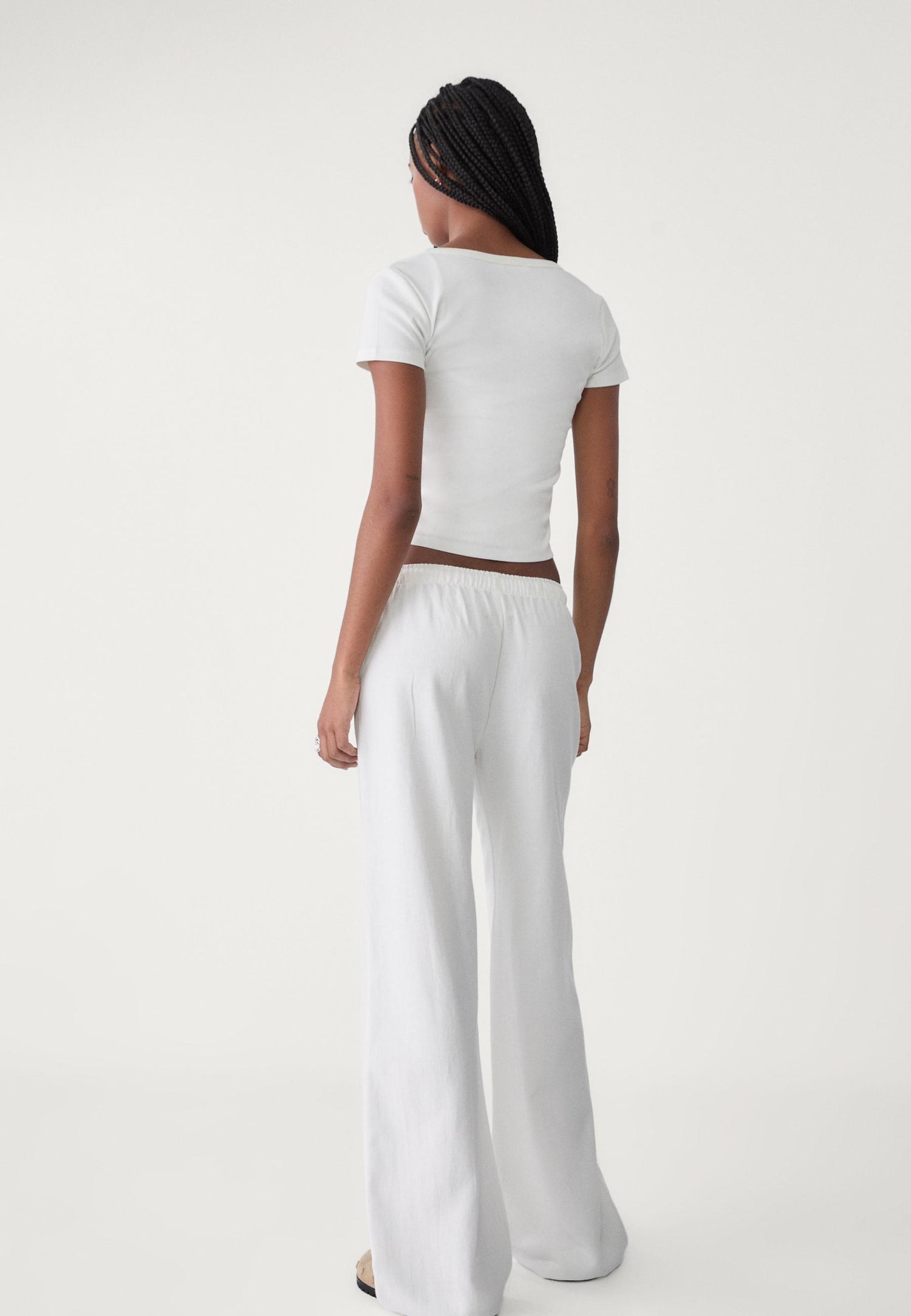 Pantalon lin Blanc