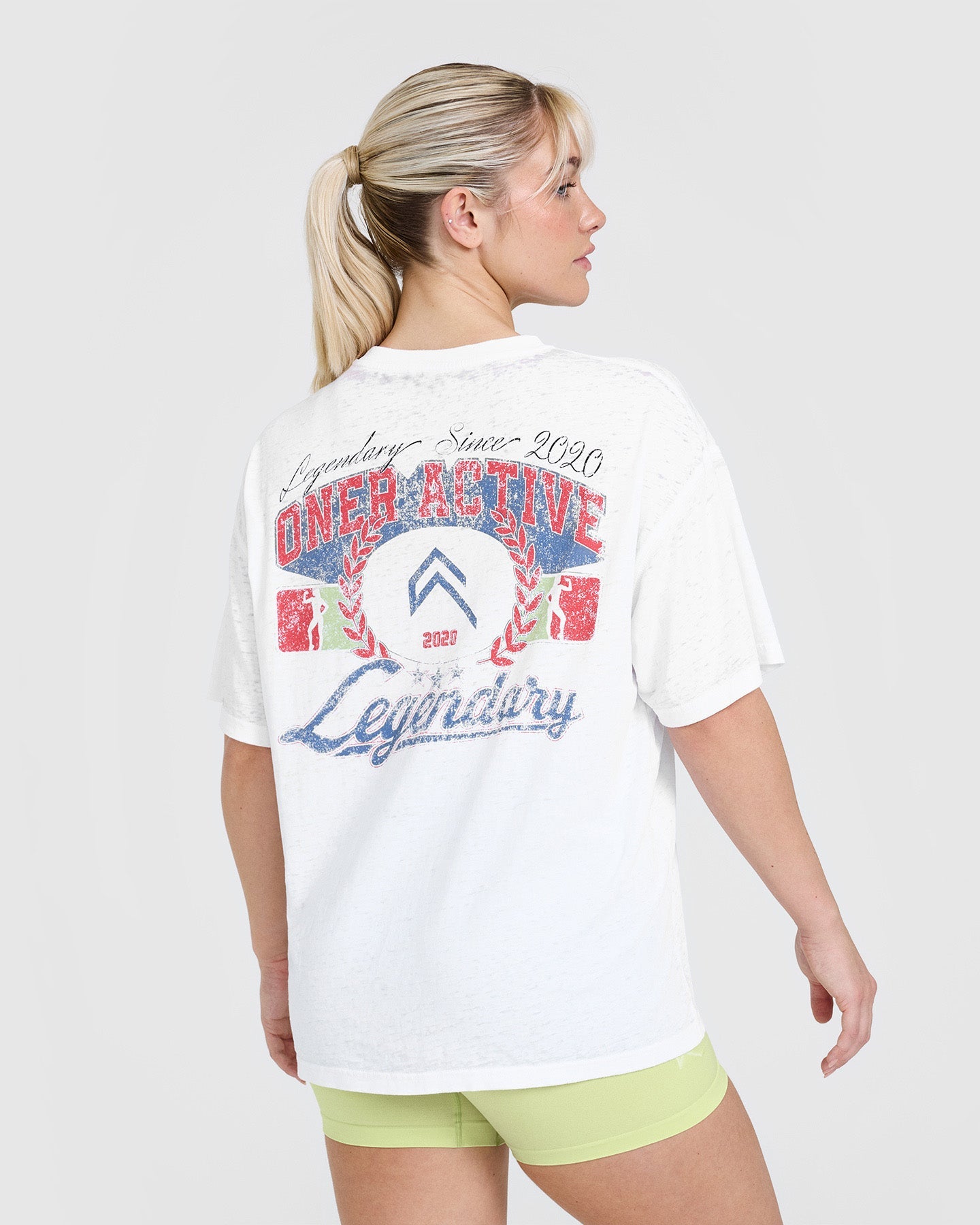 Legendary Graphic Print Washed T-Shirt | White