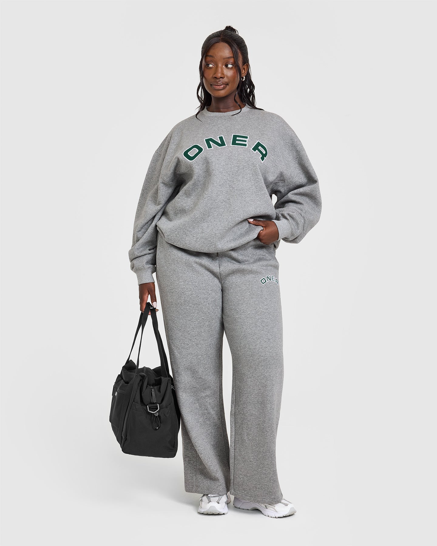 Foundations Oversized Graphic Sweatshirt | Charcoal Marl