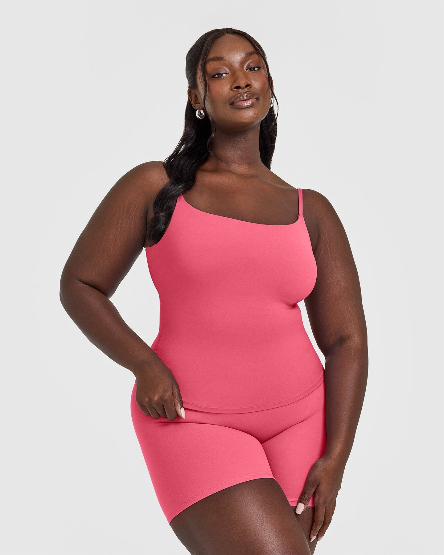 SoftMotion™ Strappy Vest with Built in Bra Shelf | Dark Velvet Pink