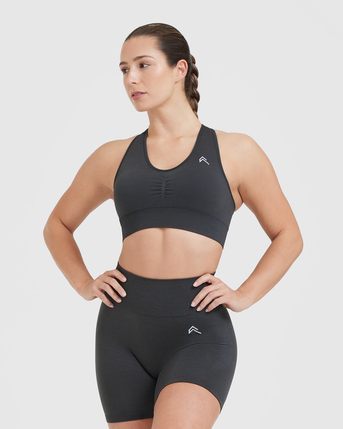 Classic Seamless 2.0 V-Neck Bralette | Coal Marl