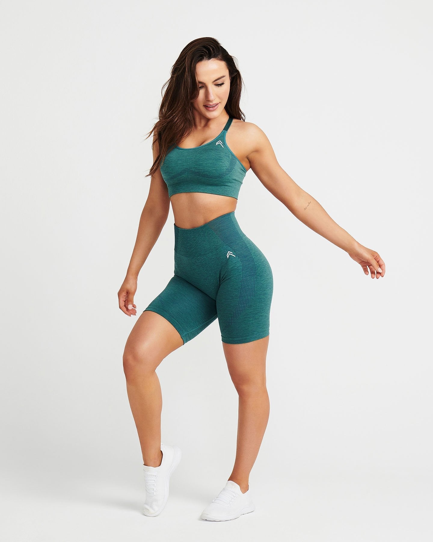Classic Seamless Cycling Shorts | Mineral Green Marl