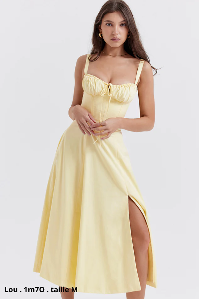Robe corset jaune