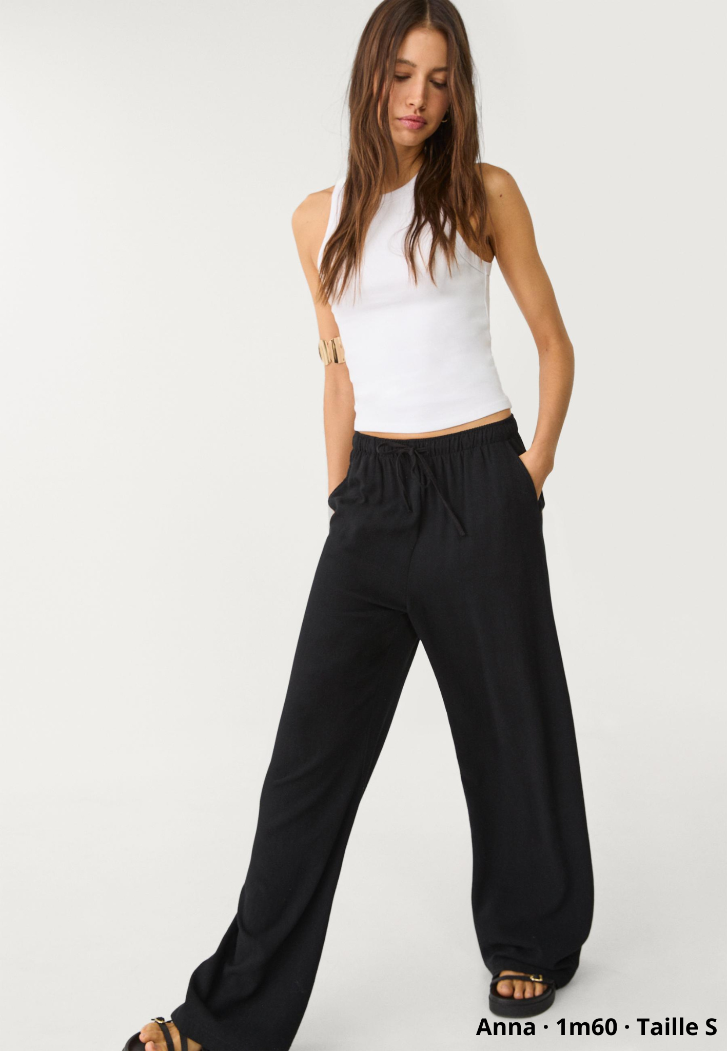 Pantalon lin Noir