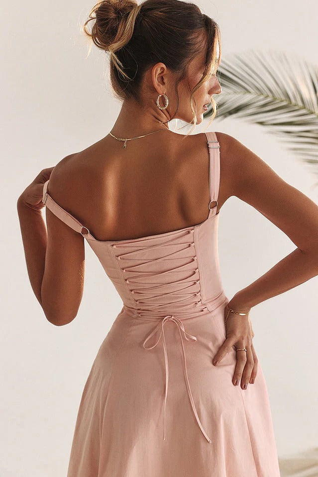 Robe corset rose